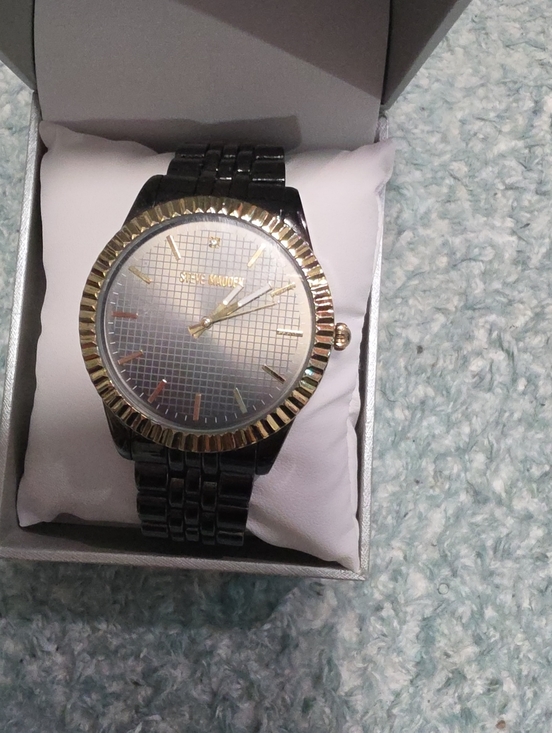 Steve Madden Other - Steve Madden Black and Gold Men's Dress Watch